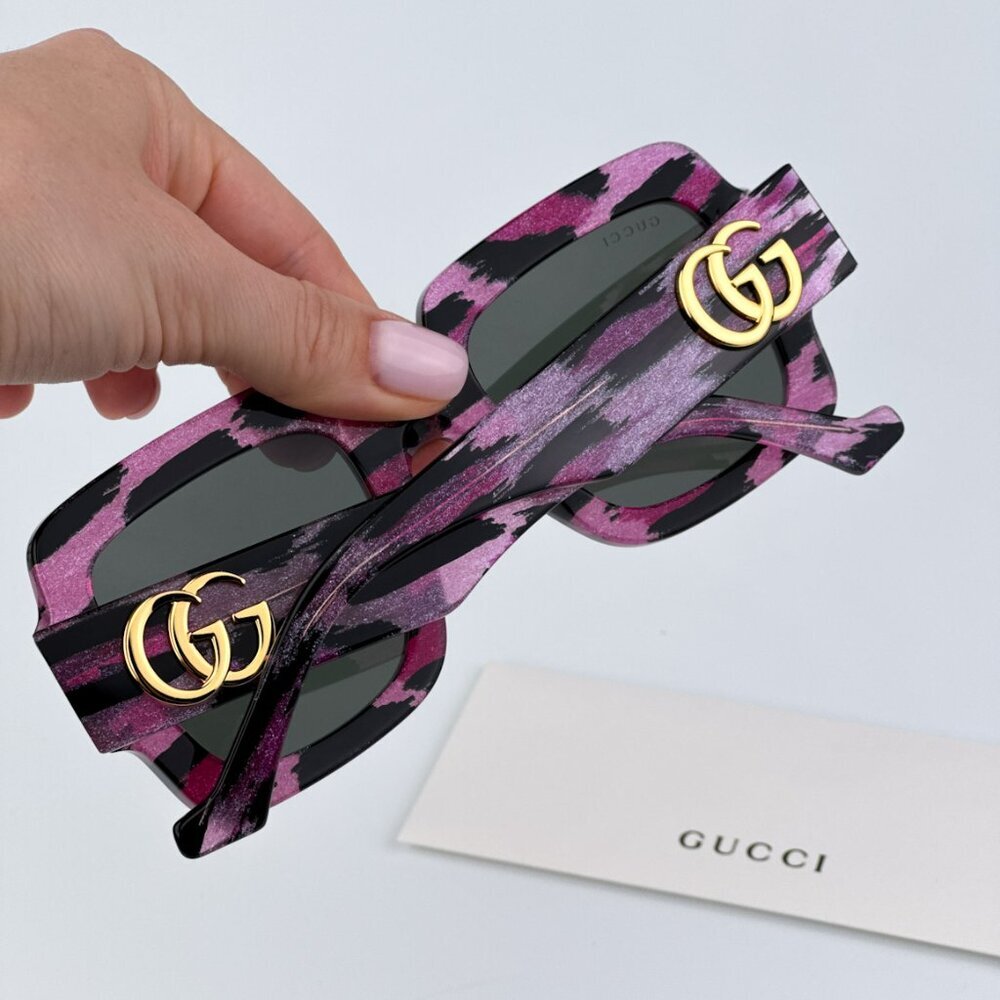 Gucci GG1547S 003 BRAND NEW Sunglasses Black Grey Women Square - Picture 4 of 12
